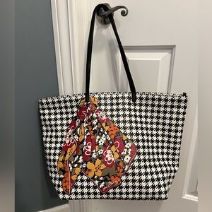 Vera Bradley leather houndstooth handbag